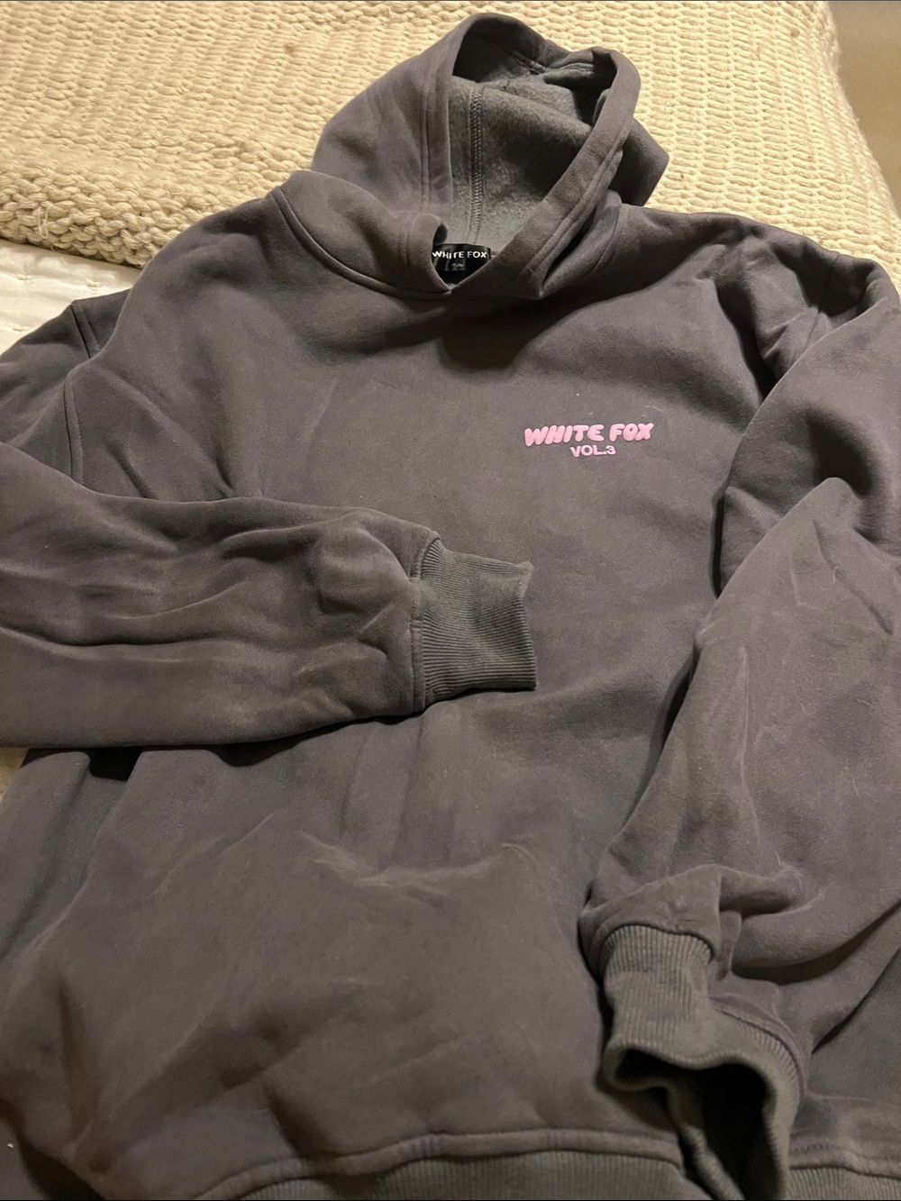 White Fox Charcoal Gray Logo Hoodie